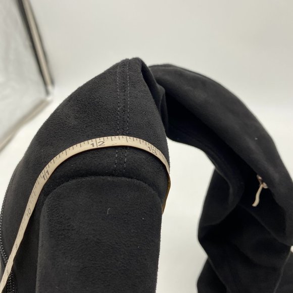 black round toe suede platform over the knee boots chunky heels - Picture 7 of 10